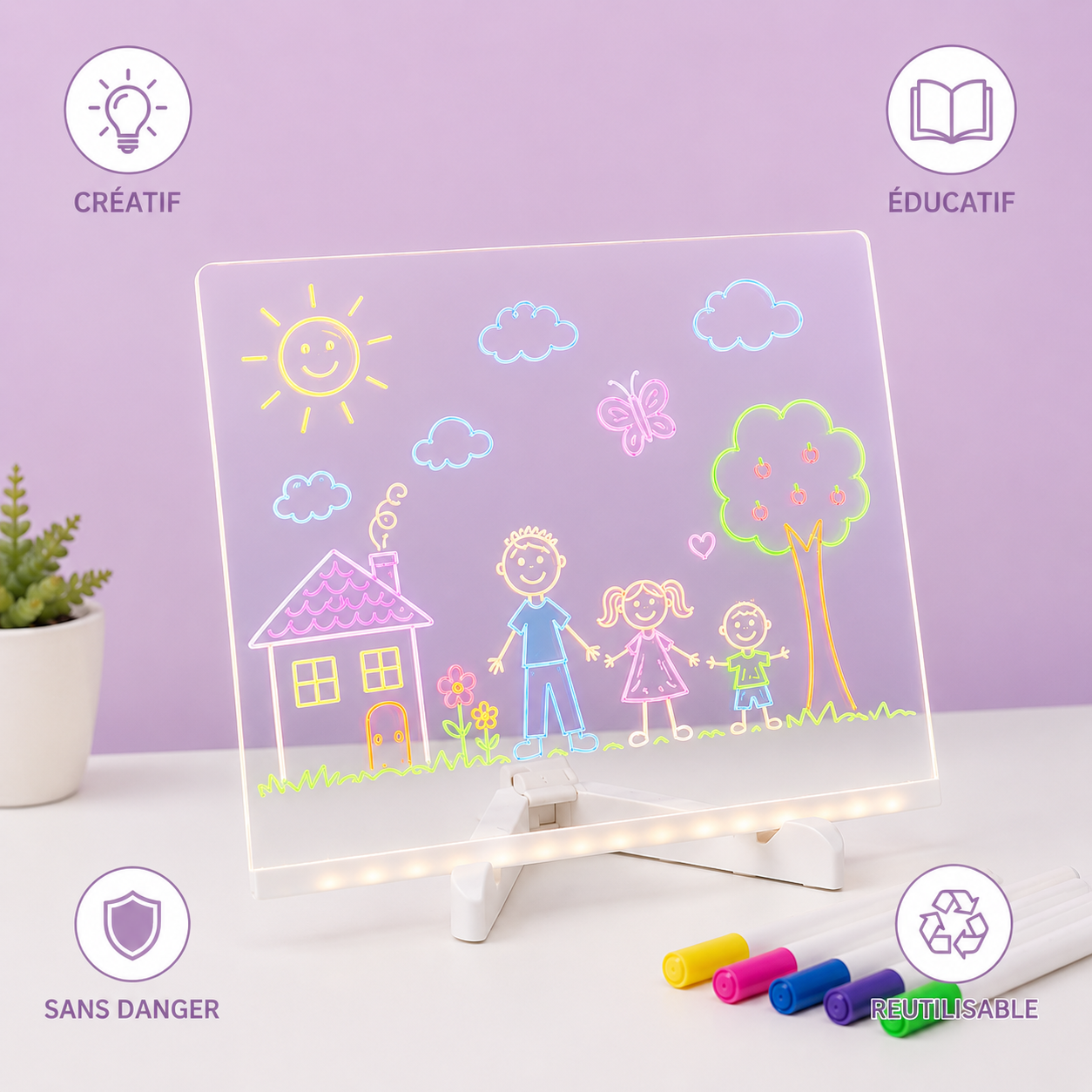 Planche à dessiner lumineuse Montessori